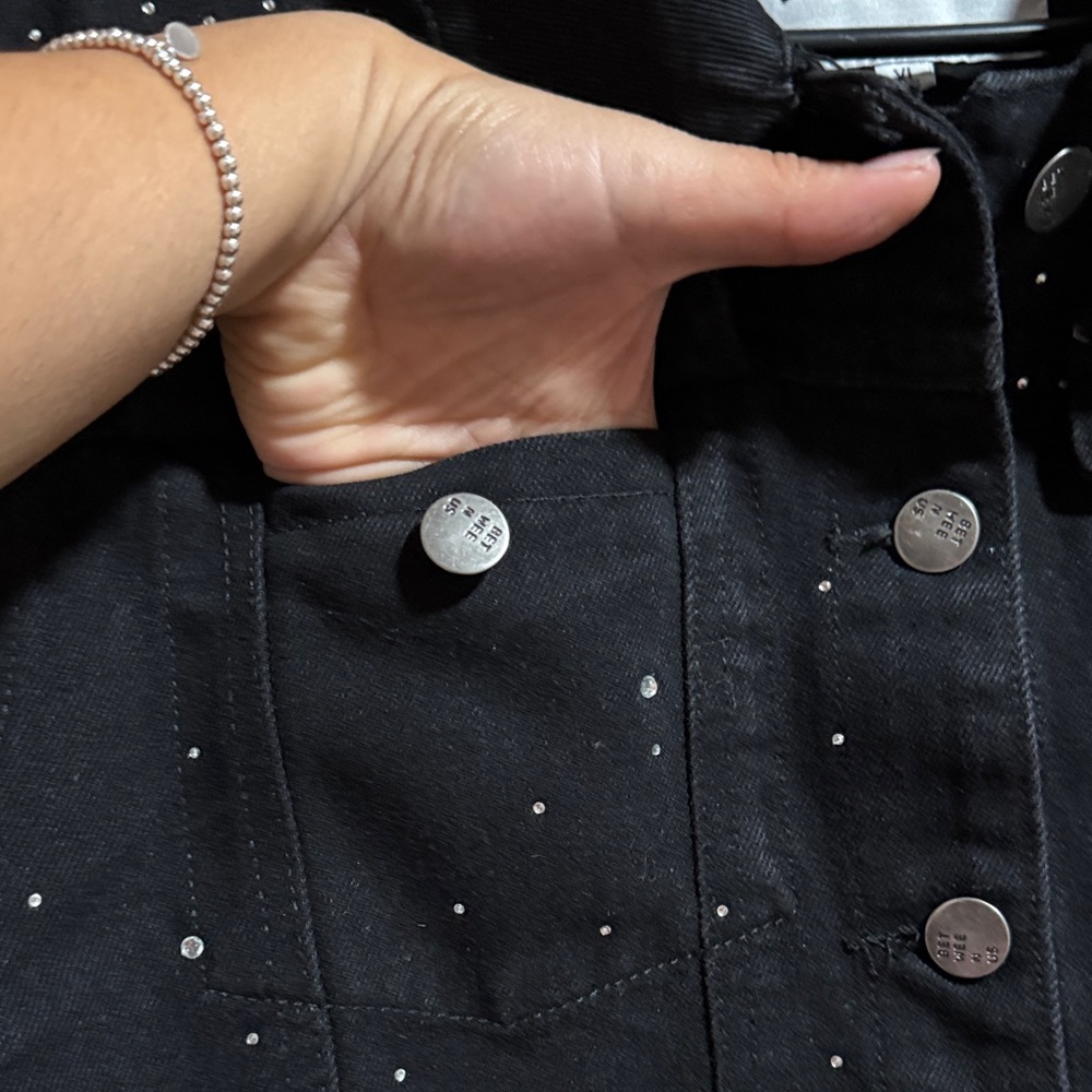 Cato Black Studded Jean Jacket - Picture 5 of 8